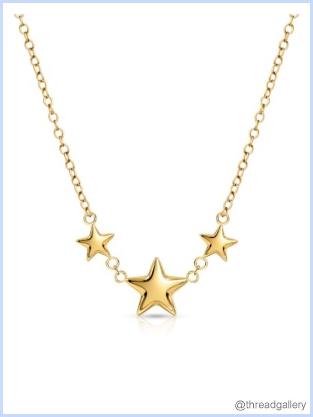 316L Stainless Steel Star Choker Necklace Adjustable 16+3 Inch Hypoallergenic